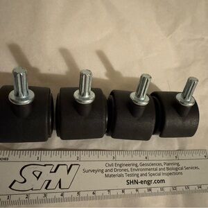 Plastic Swivel Stem Rolling Caster 1" Wheels set of (4)